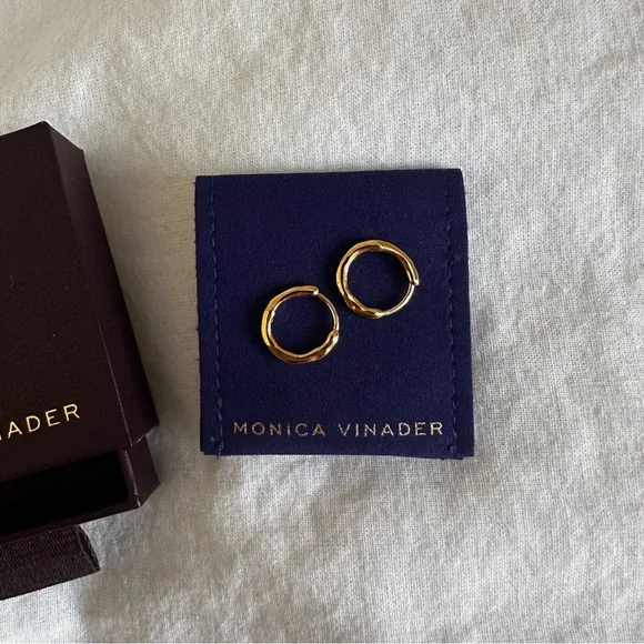 MONICA VINADER Siren Muse Huggie 18k Gold Earrings - Picture 1 of 3